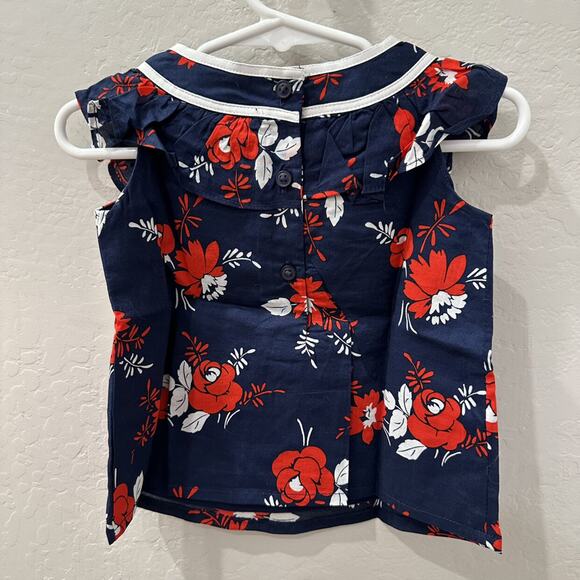 Janie and Jack Red, White, & Blue Floral Shirt - Picture 5 of 8